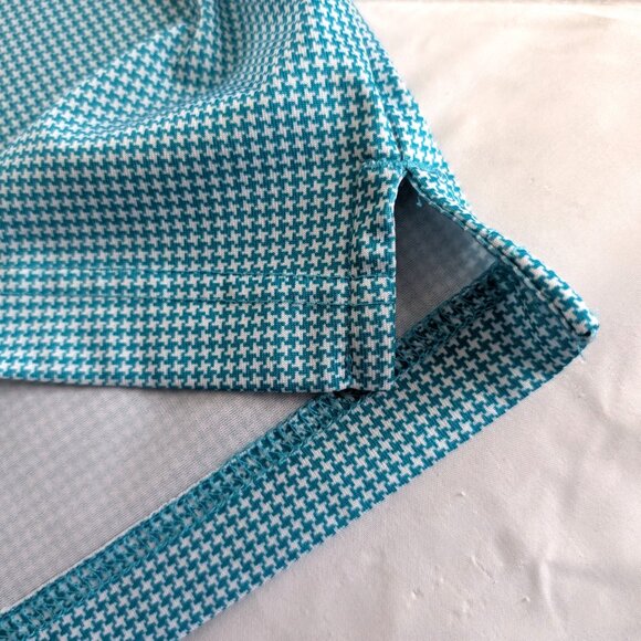 WALTER HAGEN Golf Polo Men's L Seafoam‎ Herringbone Button Logo Short Sleeve - Picture 5 of 12